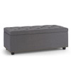 Hamilton - Lift Top Rectangular Storage Ottoman - Slate Gray
