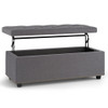Hamilton - Lift Top Rectangular Storage Ottoman - Slate Gray