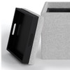 Rockwood - Cube Storage Ottoman With Tray - Cloud Gray