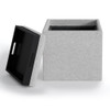 Rockwood - Cube Storage Ottoman With Tray - Cloud Gray