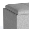 Rockwood - Cube Storage Ottoman With Tray - Cloud Gray