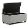 Sienna - Storage Ottoman Bench - Dove Gray