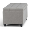 Sienna - Storage Ottoman Bench - Dove Gray