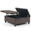 Harrison - Coffee Table Storage Ottoman - Distressed Brown