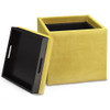 Rockwood - Cube Storage Ottoman With Tray - Dijon Yellow
