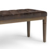 Waverly - Tufted Ottoman Bench - Distressed Brown