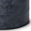 Connor - Round Pouf - Distressed Navy Blue