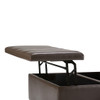 Ellis - Coffee Table Storage Ottoman - Chocolate Brown