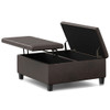 Ellis - Coffee Table Storage Ottoman - Distressed Brown