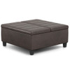 Ellis - Coffee Table Storage Ottoman - Distressed Brown