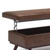 Owen - Lift Top Large Coffee Table Storage Ottoman - Distressed Chestnut Brown