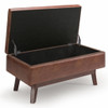 Owen - Small Rectangular Storage Ottoman - Distressed Saddle Brown