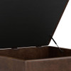 Owen - Extra Large Square Coffee Table Storage Ottoman - Distressed Chestnut Brown