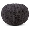 Shelby - Hand Knit Round Pouf - Slate Gray