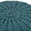 Shelby - Hand Knit Round Pouf - Teal