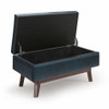 Owen - Small Rectangular Storage Ottoman - Distressed Dark Blue