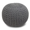 Nikki - Hand Knit Round Pouf - Gray