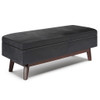 Owen - Rectangular Storage Ottoman - Distressed Black