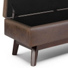 Owen - Rectangular Storage Ottoman - Distressed Chestnut Brown