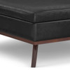 Owen - Extra Large Square Coffee Table Storage Ottoman - Distressed Black