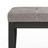 Lacey - Tufted Ottoman Bench - Distressed Gray Taupe