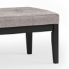 Lacey - Tufted Ottoman Bench - Distressed Gray Taupe