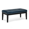 Lacey - Tufted Ottoman Bench - Distressed Dark Blue