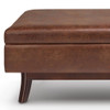 Owen - Rectangular Storage Ottoman - Distressed Saddle Brown
