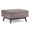 Owen - Coffee Table Storage Ottoman - Distressed Gray Taupe