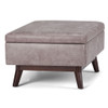 Owen - Coffee Table Storage Ottoman - Distressed Gray Taupe