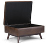 Owen - Coffee Table Storage Ottoman - Distressed Chestnut Brown