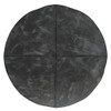 Connor - Round Pouf - Distressed Black