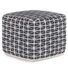 Noreen - Square Pouf - Slate Gray / White