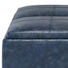 Avalon - Square Coffee Table Storage Ottoman - Denim Blue