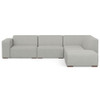 Rex - Right Sectional Sofa And Ottoman - Gray