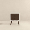 Caroline - Mid-Century Modern Style White Night Stand 2 Drawer - Dark Brown / White