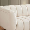 Lamattina - Genuine Italian Leather Channel Tufted Sofa - Light Beige / White