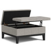 Dover - Multifunctional Lift Top Coffee Table Storage Ottoman - Gray