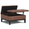 Dover - Lift Top Coffee Table Storage Ottoman - Brown