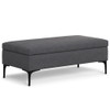 Rebecca - Multifunctional Large Coffee Table Storage Ottoman With Lift Up Lid - Gray