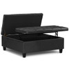 Harrison - Large Square Coffee Table Storage Ottoman - Distressed Black