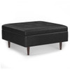 Shay - Mid Century Large Square Coffee Table Storage Ottoman - Distressed Black