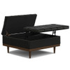 Mariah - Lift Top Table Storage Ottoman - Black
