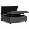 Harrison - Large Square Coffee Table Storage Ottoman - Ebony