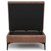 Rebecca - Coffee Table Storage Ottoman With Lift Up Lid - Brown