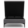Rebecca - Multifunctional Coffee Table Storage Ottoman With Lift Up Lid - Gray