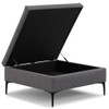 Rebecca - Multifunctional Coffee Table Storage Ottoman With Lift Up Lid - Gray