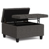 Harrison - Small Square Coffee Table Storage Ottoman - Ebony