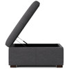 Gabbie - Square Coffee Table Storage Ottoman - Gray