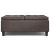 Harrison - Large Square Coffee Table Storage Ottoman - Distressed Brown